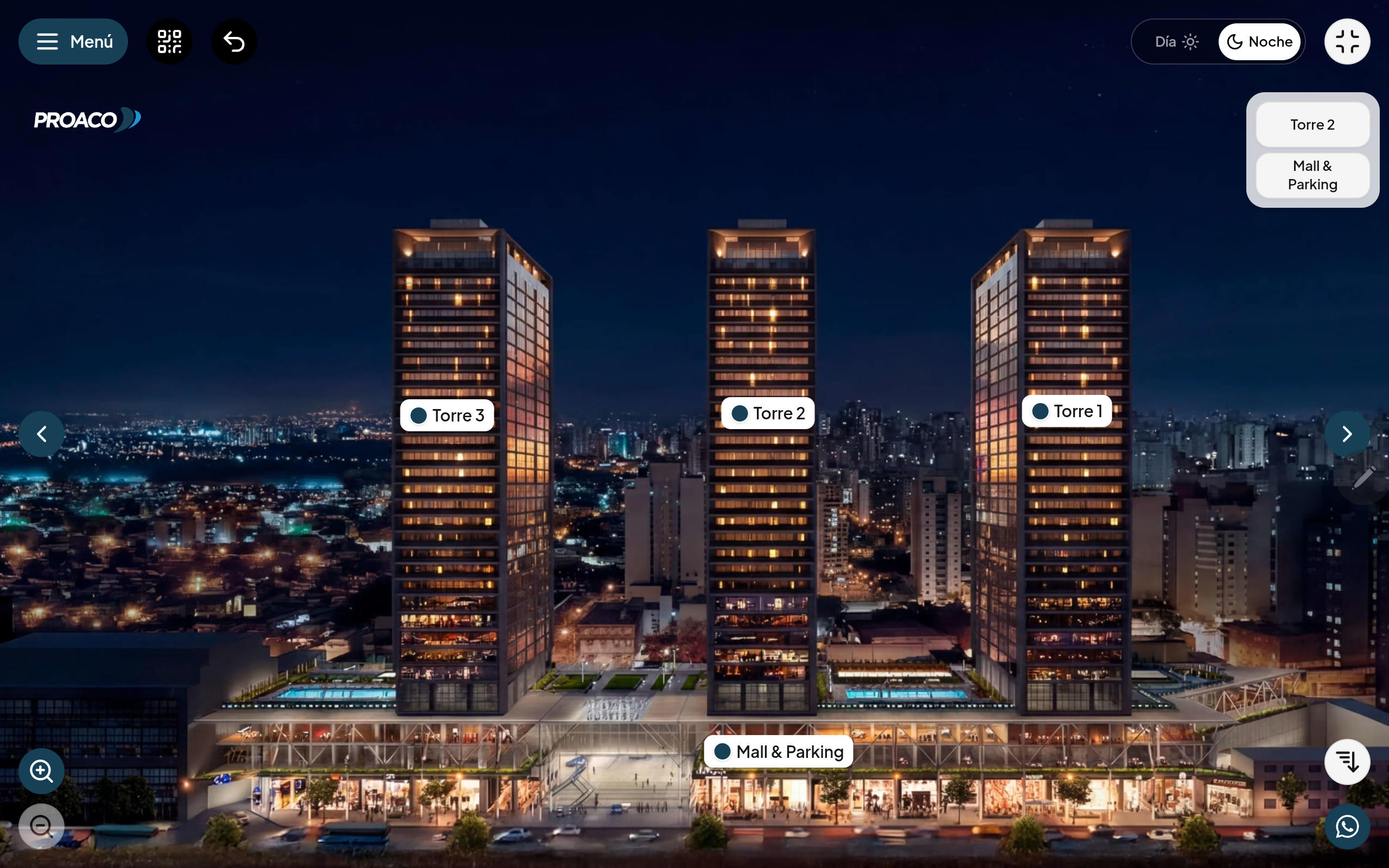 Recorrido 3D — Torres residenciales
